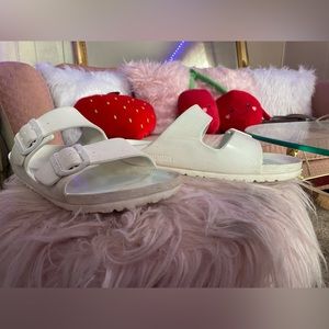 White plastic women size 9 Birkenstocks